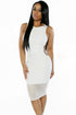 Sexy White Ribbed Crisscross Sides Dress